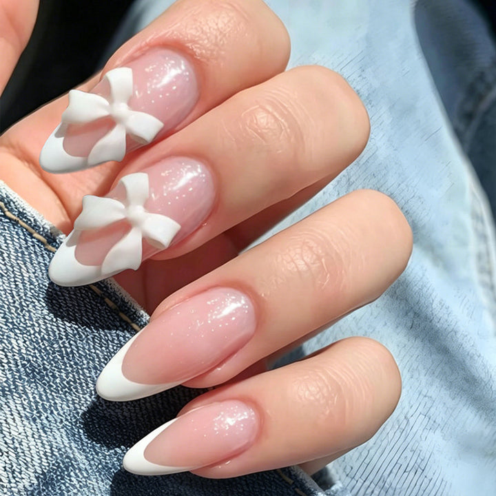 Artificial Nail Set with Playful Bows Kalsten