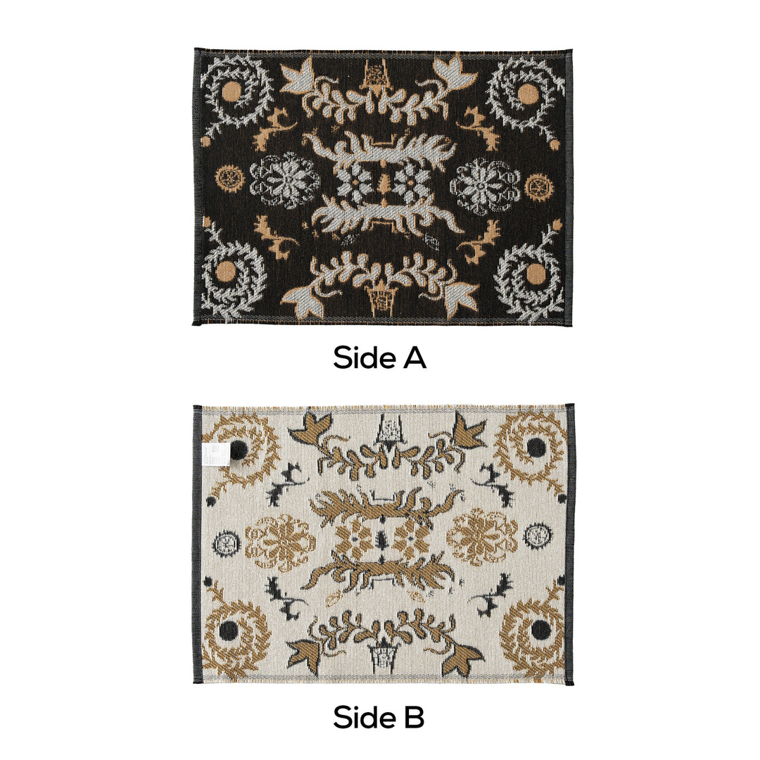 Reversible woven rug runner with ornamental jacquard structure Kalsten