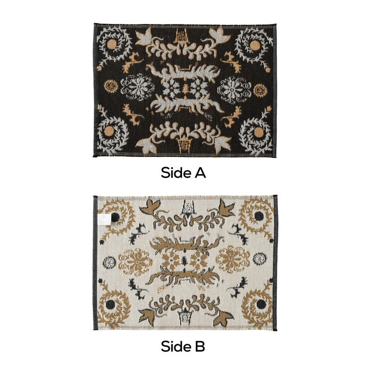 Reversible woven rug runner with ornamental jacquard structure Kalsten