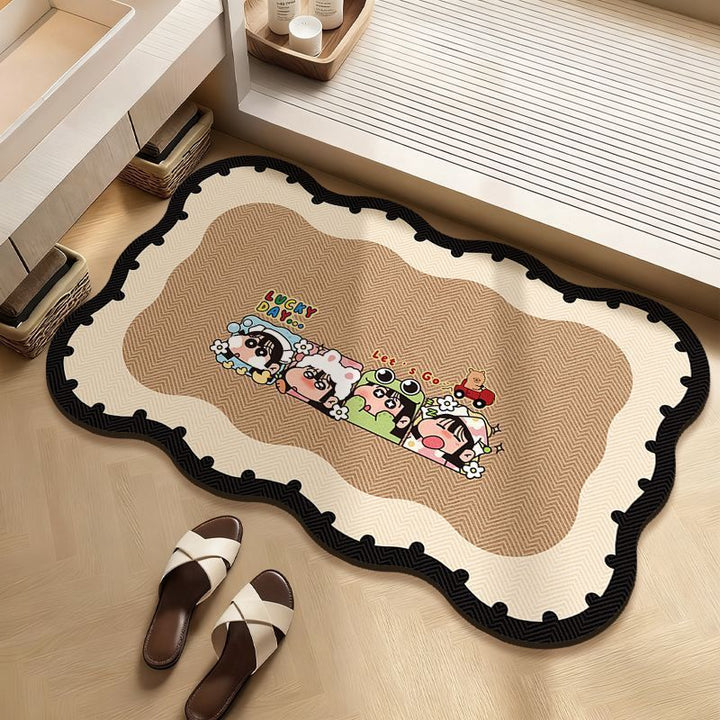 Playful Cartoon-Themed Bath Mat Kalsten