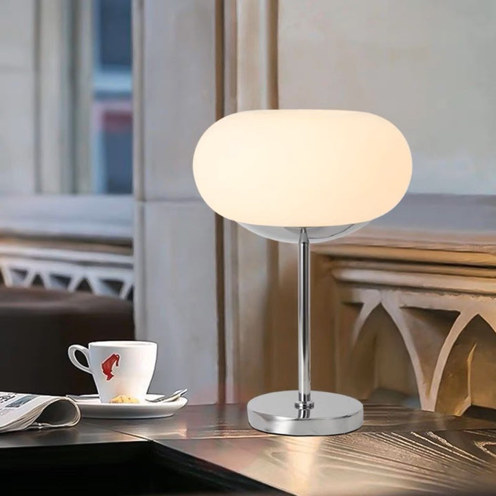 Modern Glass and Chrome Table Lamp