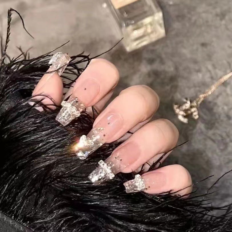 Elegant Glittering Press-On Nail Extensions