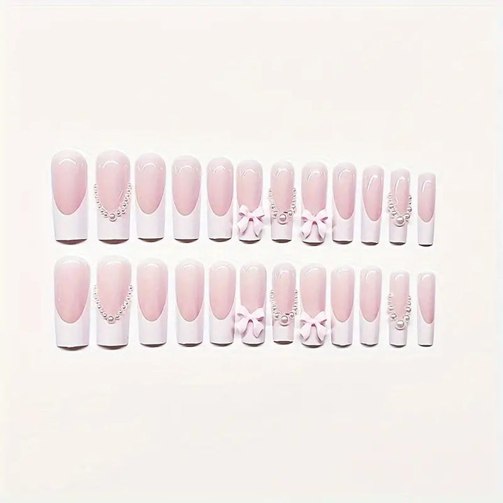 Bow-Embellished Press-On Nail Set Kalsten