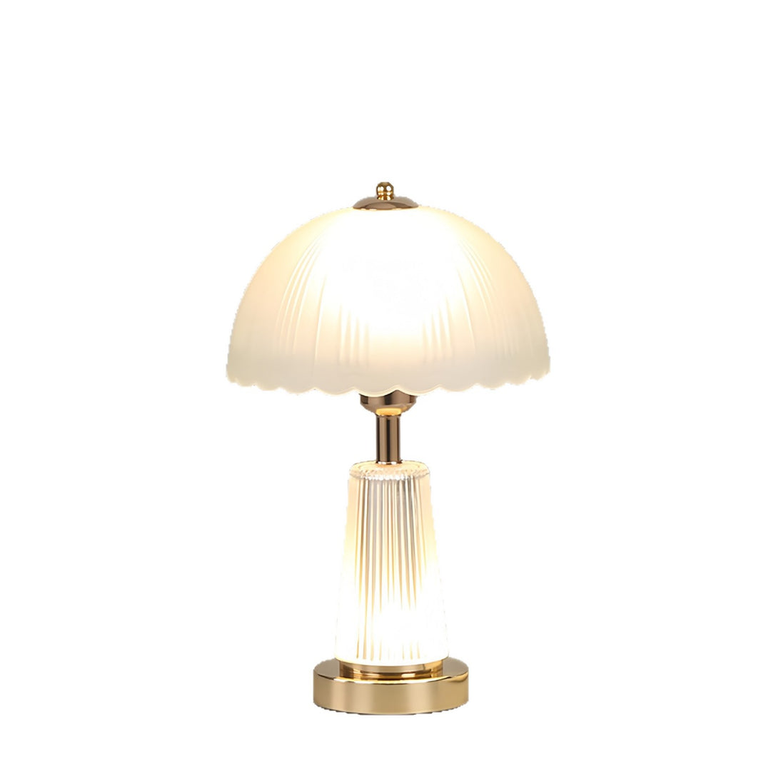 Elegant Table Lamp with Artisanal Fluted Shade