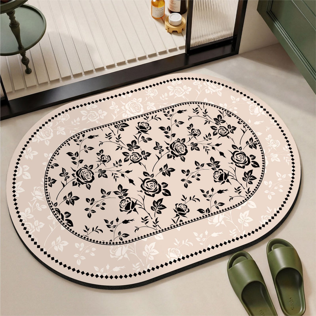 Elegant Vintage Floral Print Area Mat