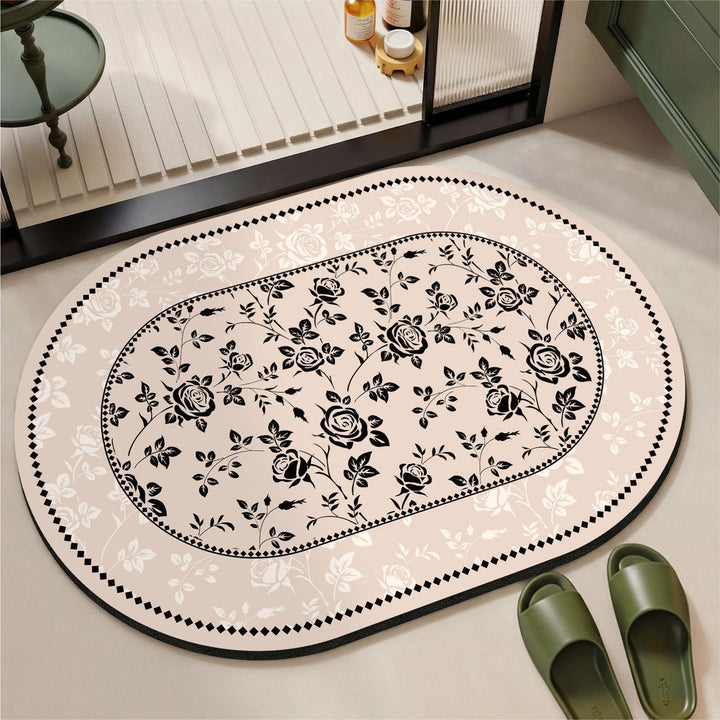 Elegant Vintage Floral Print Area Mat