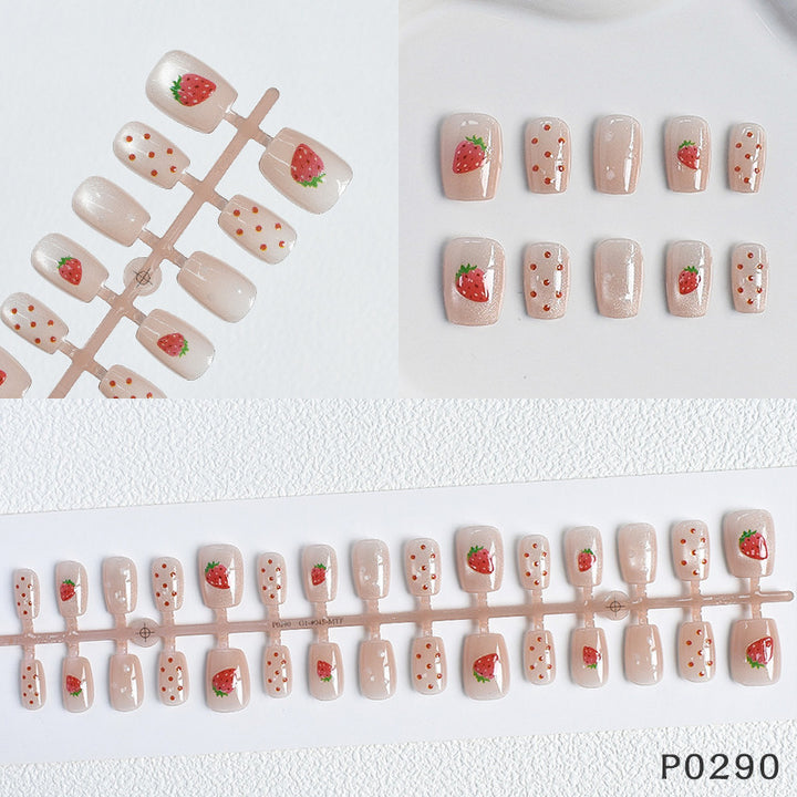 Strawberry Decorated Press-On Nails Kalsten