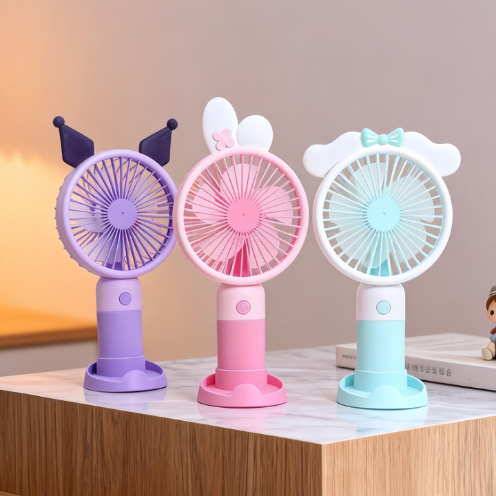 Women portable hand fan with cute rabbit design Kalsten