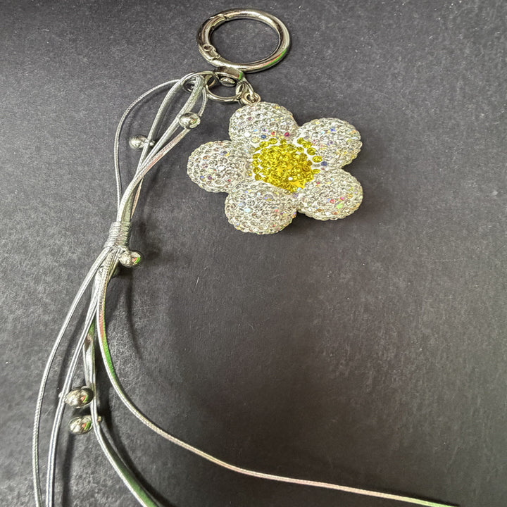 Rhinestone Flower Charm Keychain Kalsten