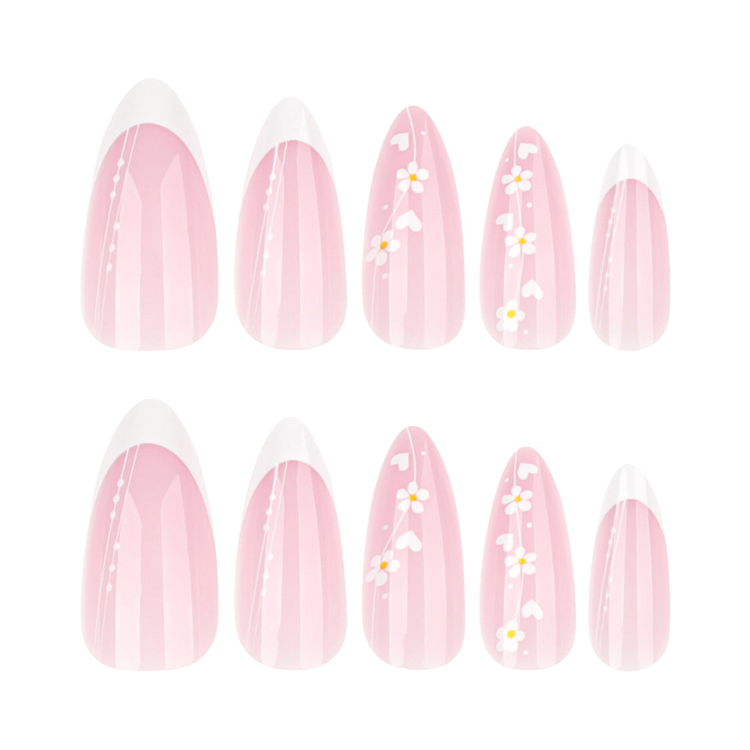 Artful Nail Extensions with Delicate Floral Patterns Kalsten