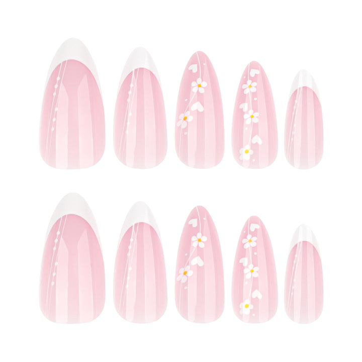 Artful Nail Extensions with Delicate Floral Patterns Kalsten