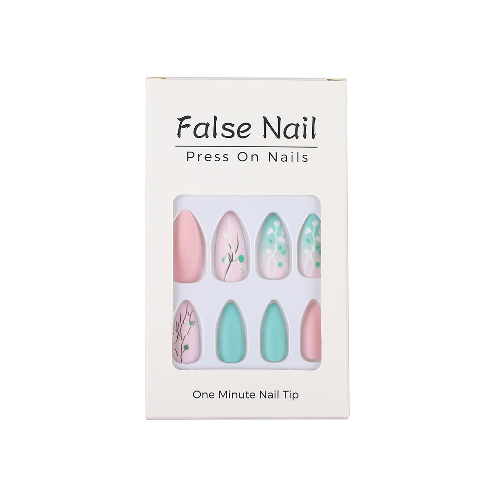 Artificial nails in romantic floral design Kalsten