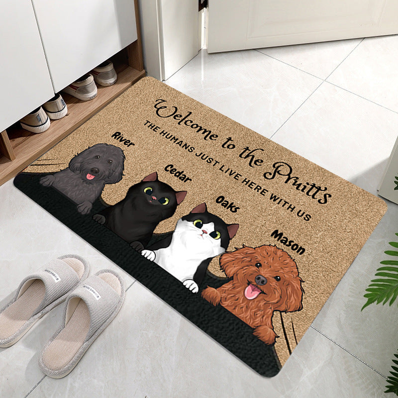 Artistic Cat-Themed Area Mat