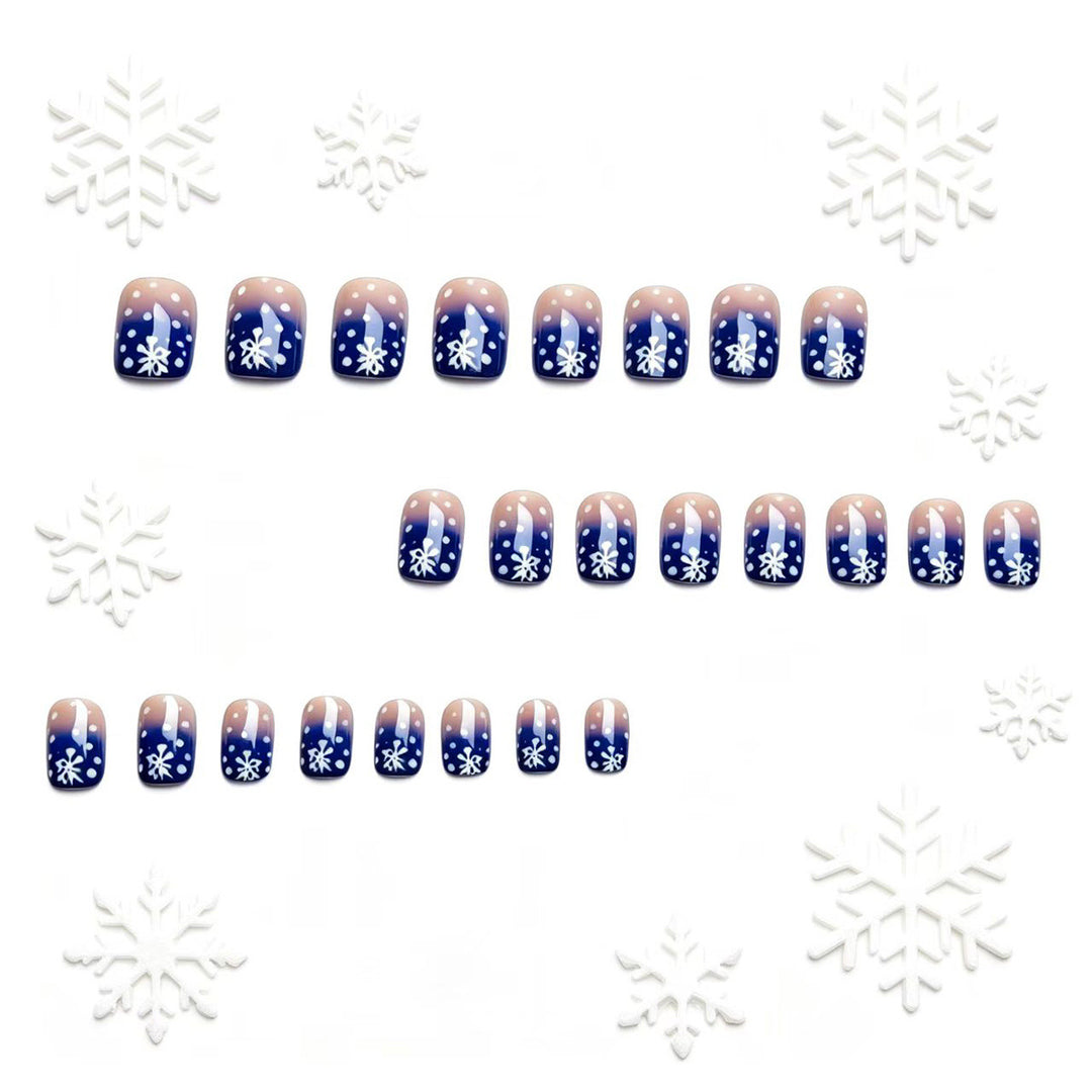Artificial nails with winter snow crystal design Kalsten