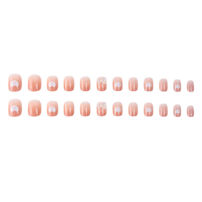 Heart-Design Glitter Press-On Nails Kalsten