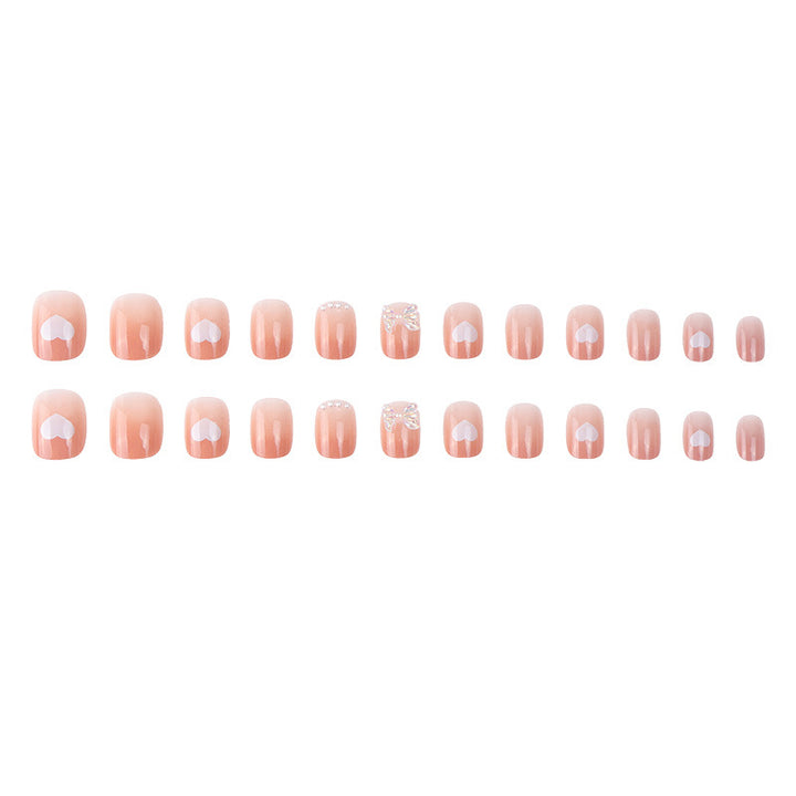 Heart-Design Glitter Press-On Nails Kalsten