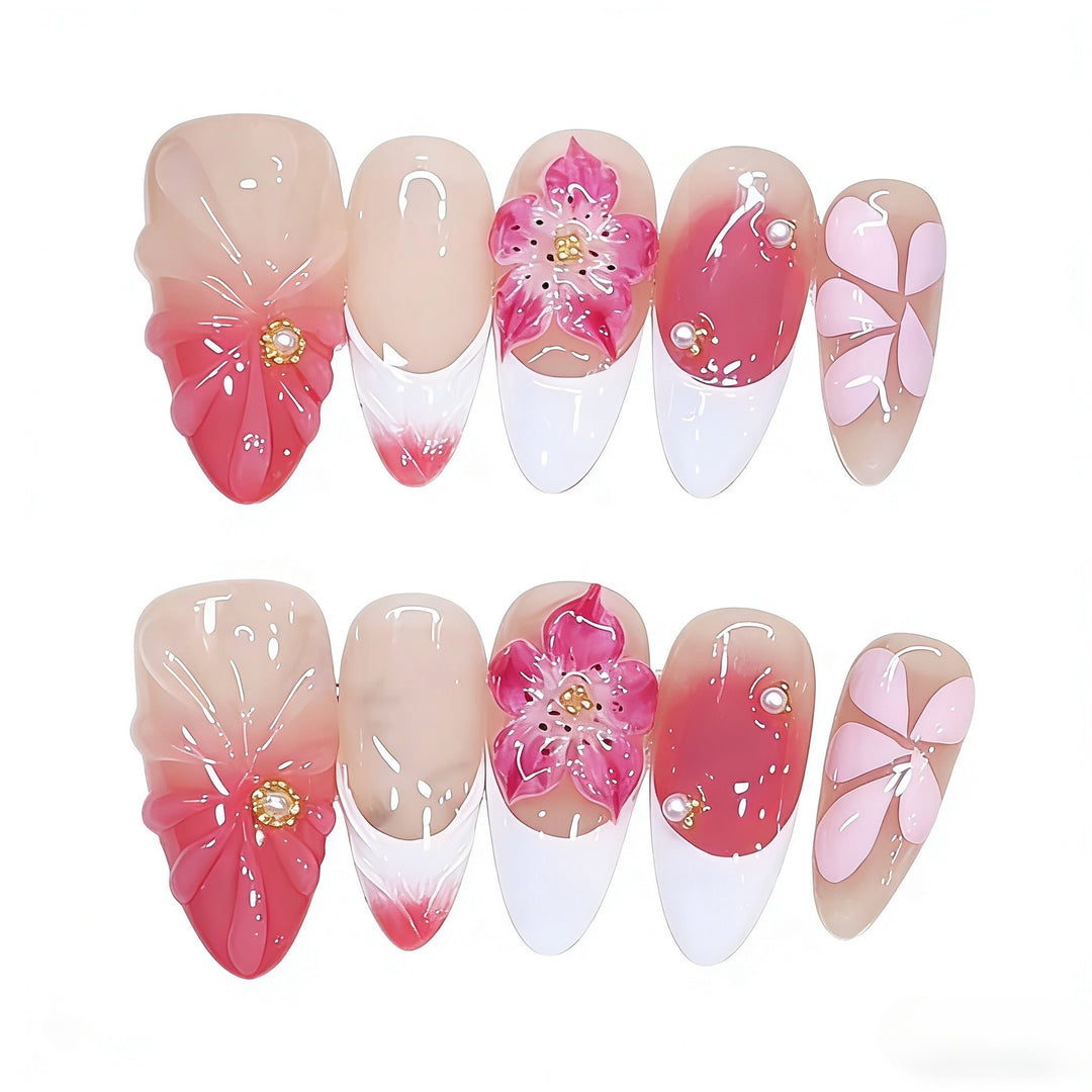 Premium Floral Press-On Nail Art Set Kalsten