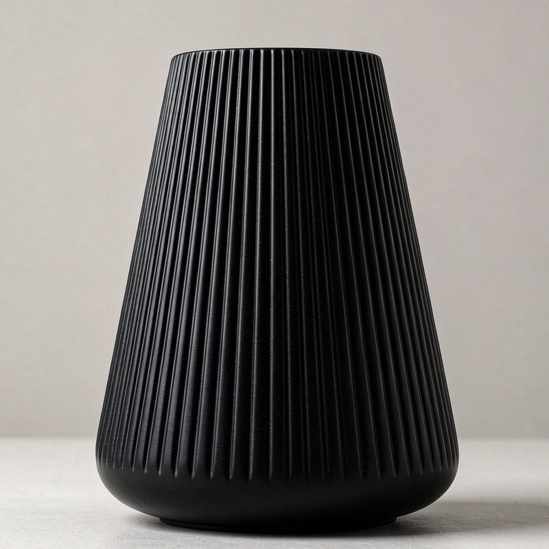 Modern Vertical Ribbed Ceramic Vase Kalsten