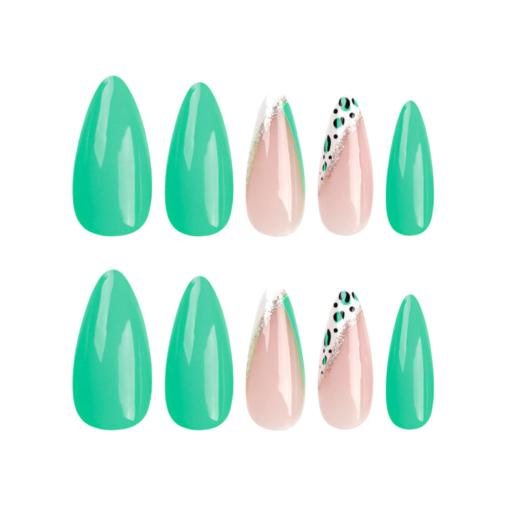 Artistic stiletto nails with glamorous color play Kalsten