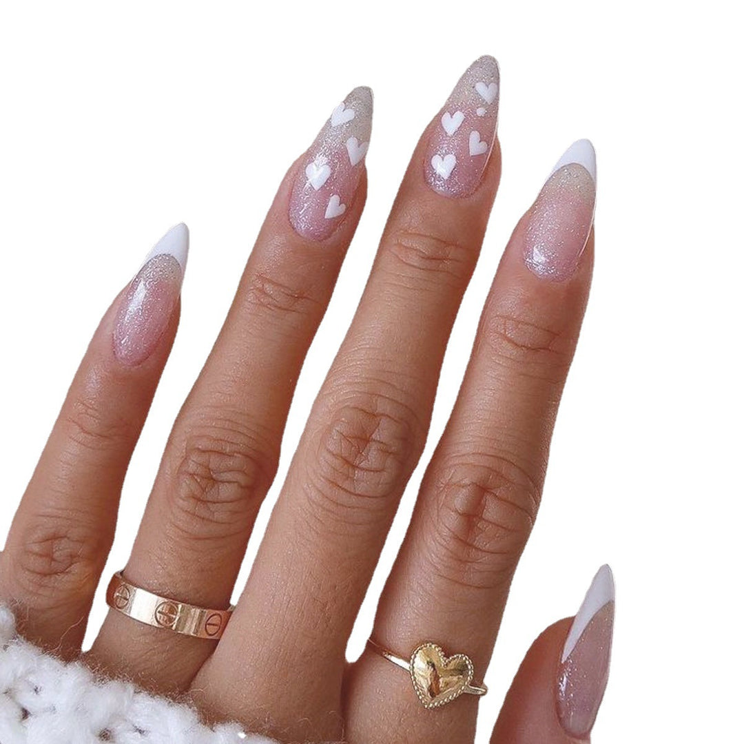 Heart-Embellished Press-On Nail Extensions Kalsten
