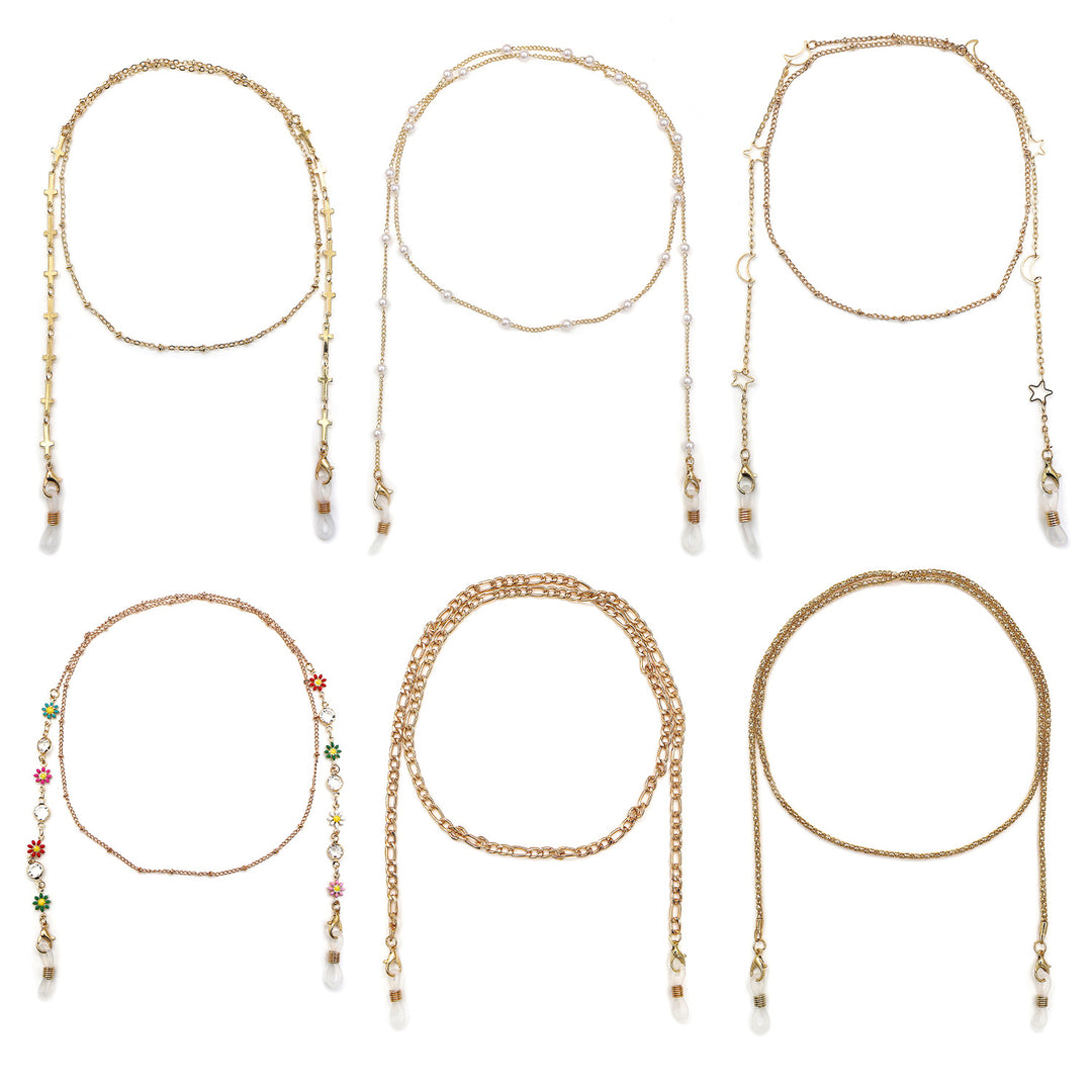 Elegant Cross-Embellished Eyewear Chain Kalsten