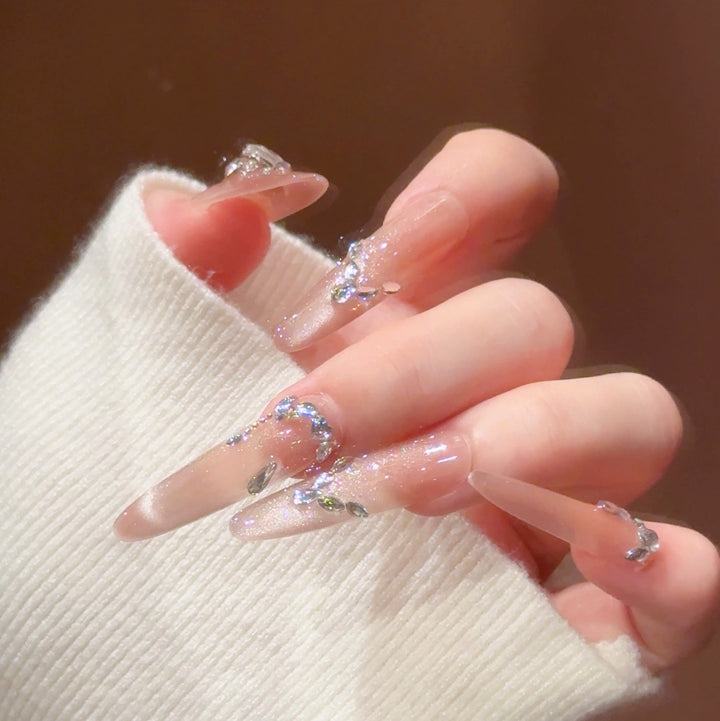 Luxury Rhinestone-Accented Stiletto Press-On Nails Kalsten