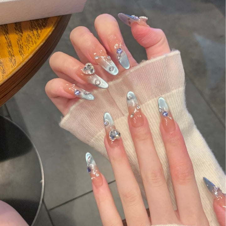 Decorative Crystal-Embellished Press-On Nail Set Kalsten