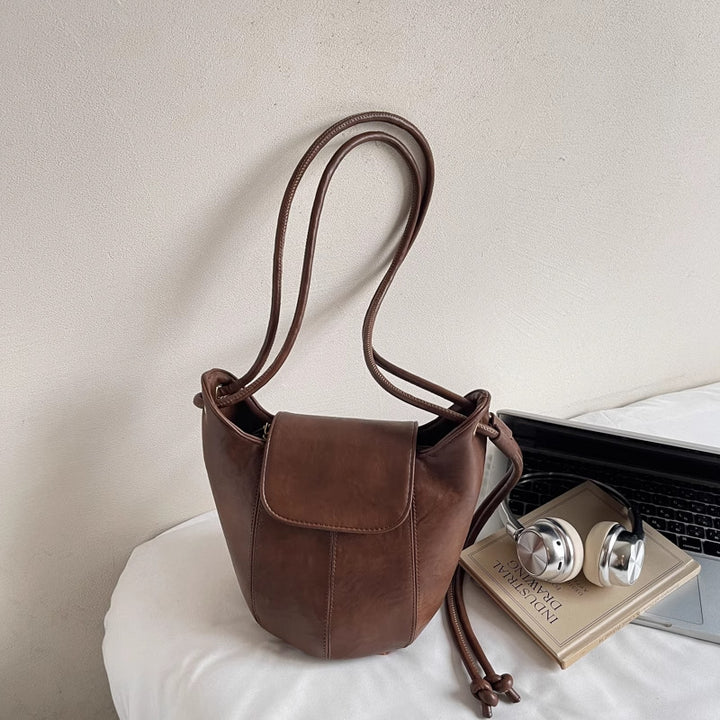 Bohemian Leather Bucket Bag Kalsten