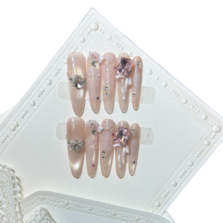 Artistic Stiletto Press-On Nail Set with Charming Patterns Kalsten