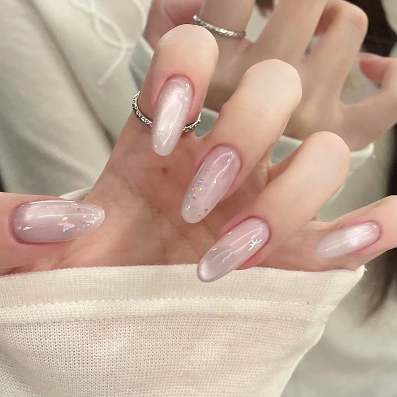 Elegant Press-On Nail Set with Artistic Detailing Kalsten