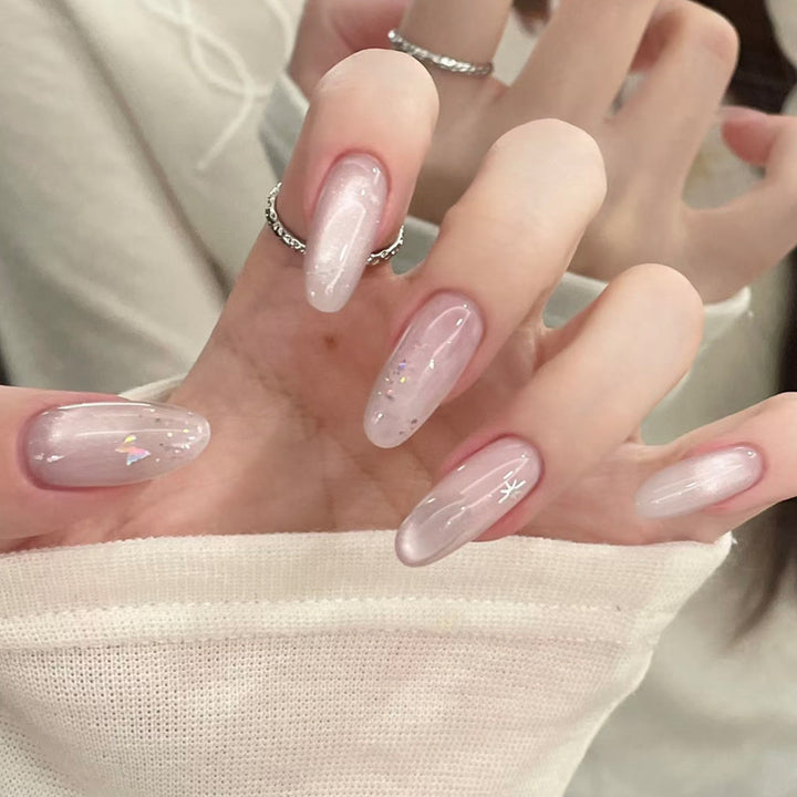 Elegant Press-On Nail Set with Artistic Detailing Kalsten