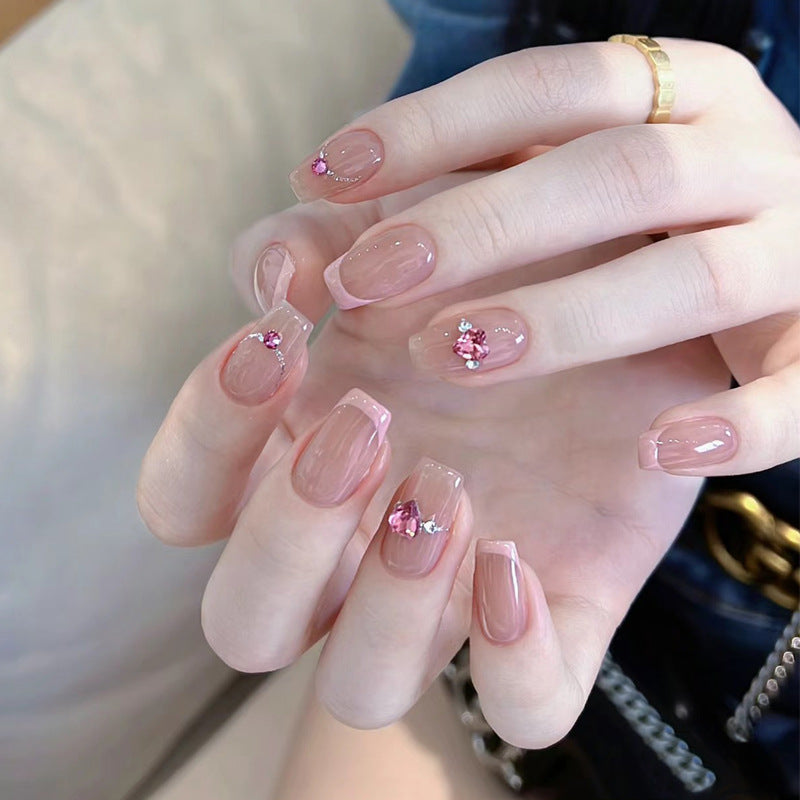 Artistic Press-On Nail Set with Glittery Star Accents Kalsten