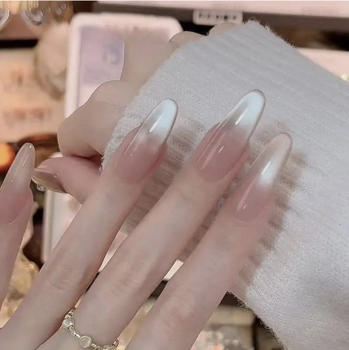 Artistic Press-On Nail Design Set with Floral and Gemstone Accents Kalsten
