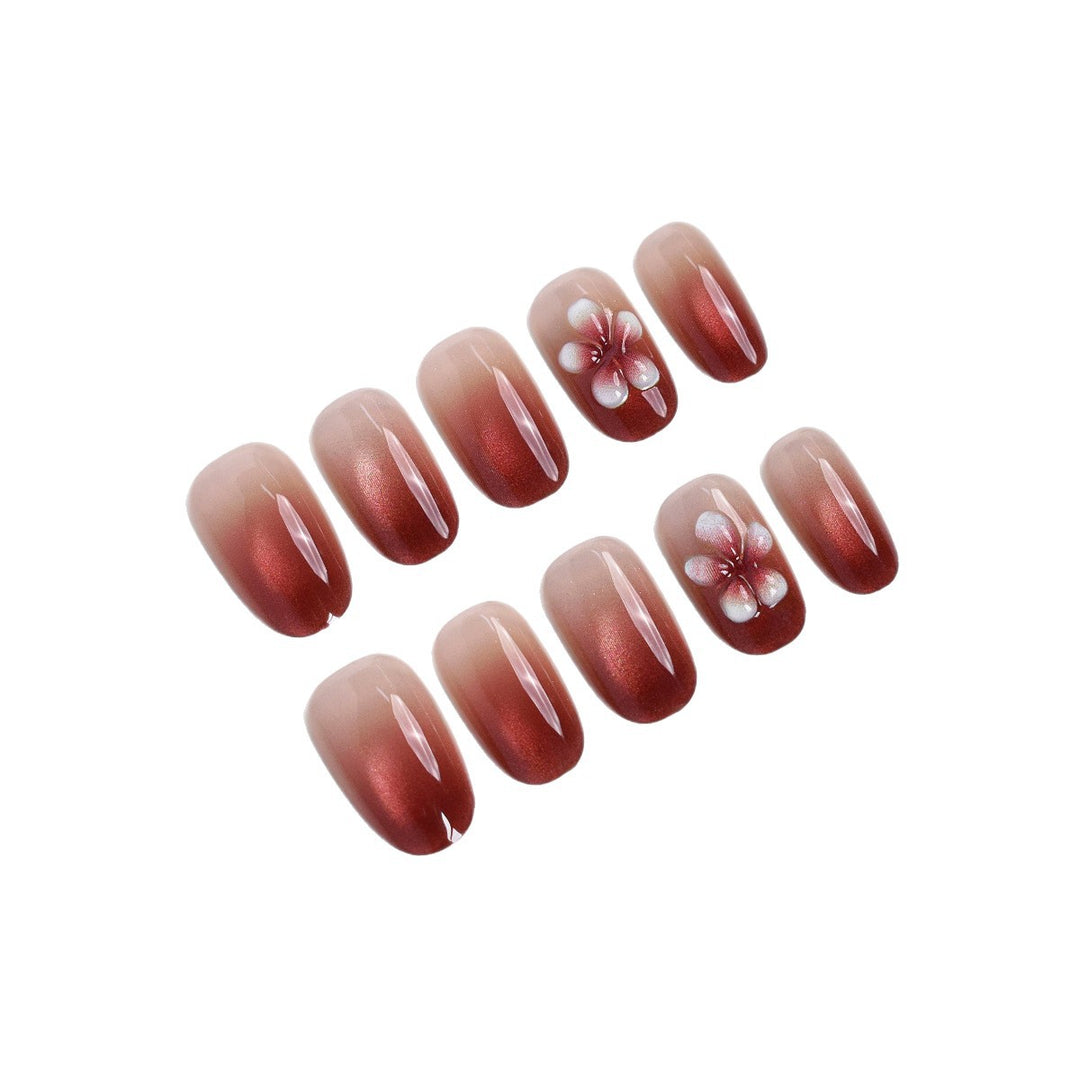 Elegant Floral Press-On Nail Set Kalsten