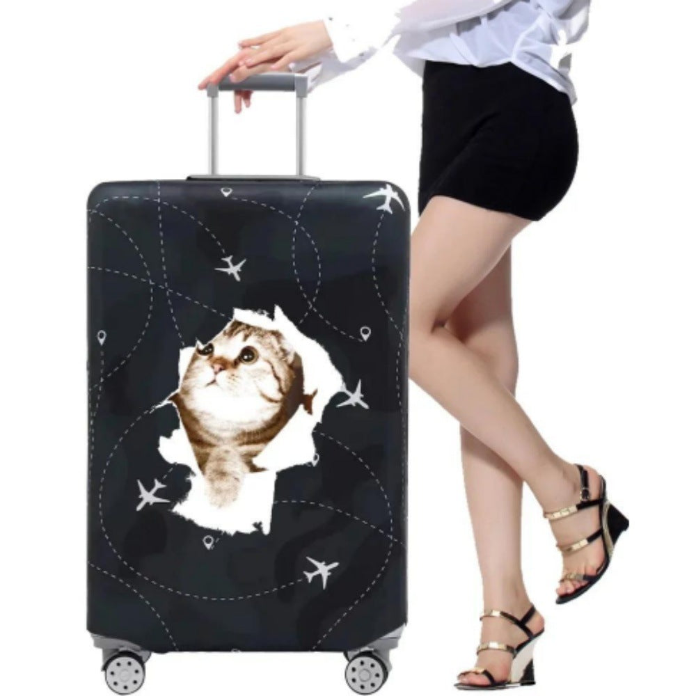 Women's hard shell suitcase with playful cat motif Kalsten