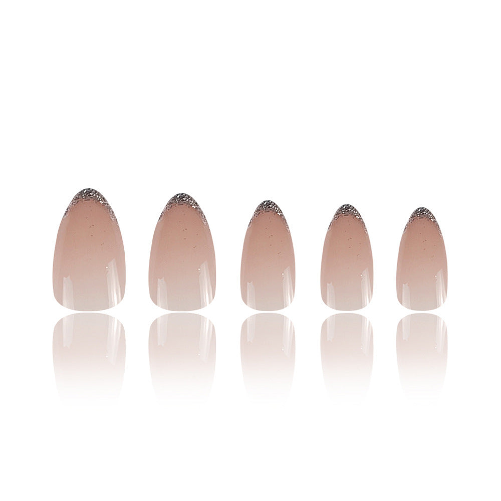 Elegant Glittered Almond-Shaped Press-On Nail Tips Kalsten