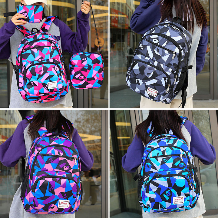 Versatile backpack set with creative geometric patterns Kalsten