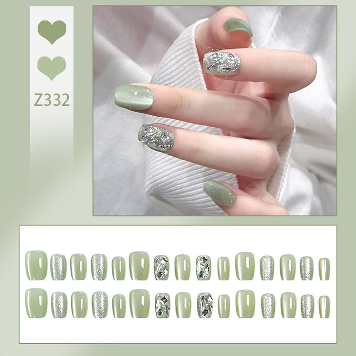 Acrylic nail set with elegant glitter design and creative effects Kalsten