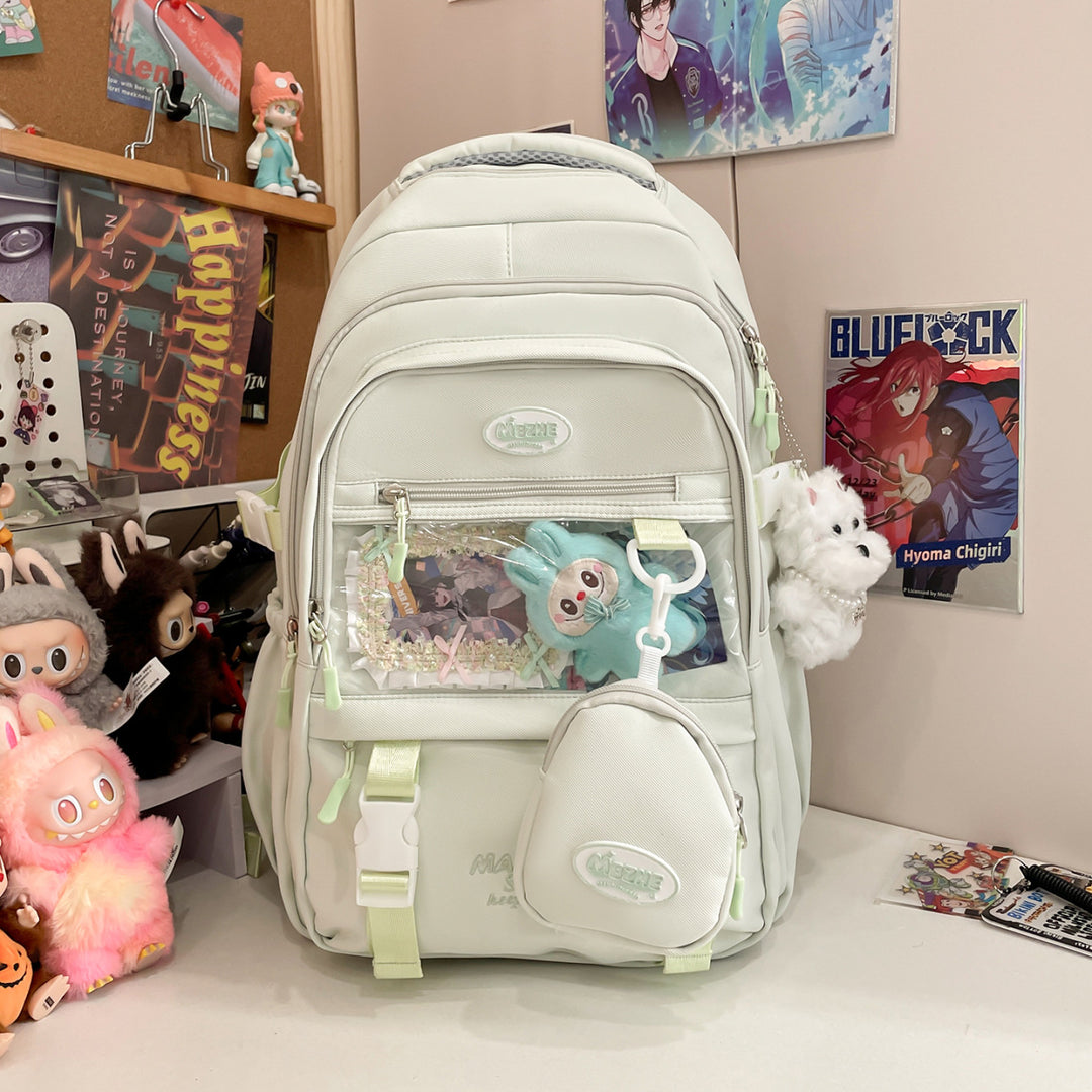 Cute Character-Themed Multi-Pocket Backpack