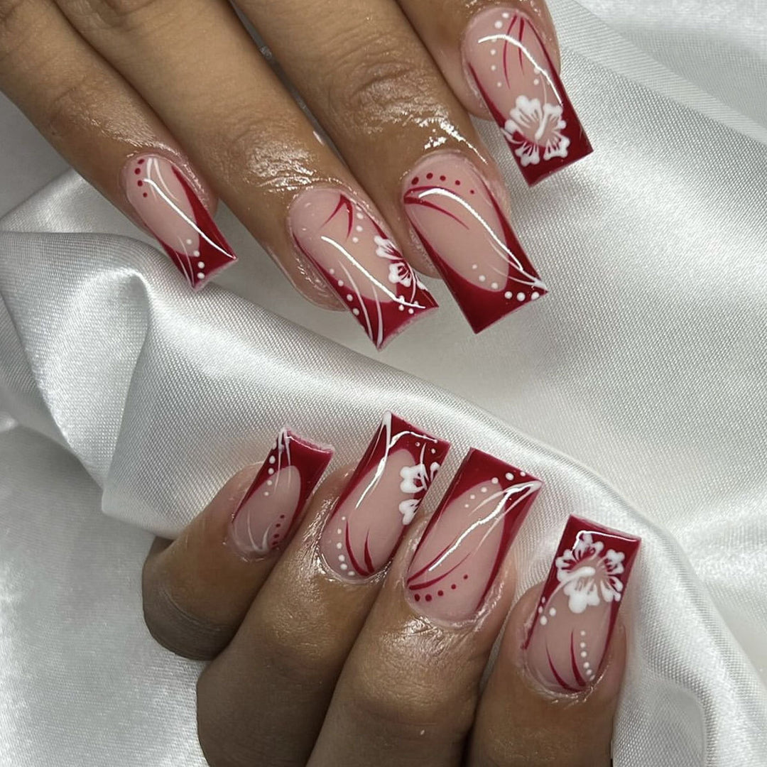 Elegant Floral Acrylic Nail Art Extensions Kalsten 1789713557