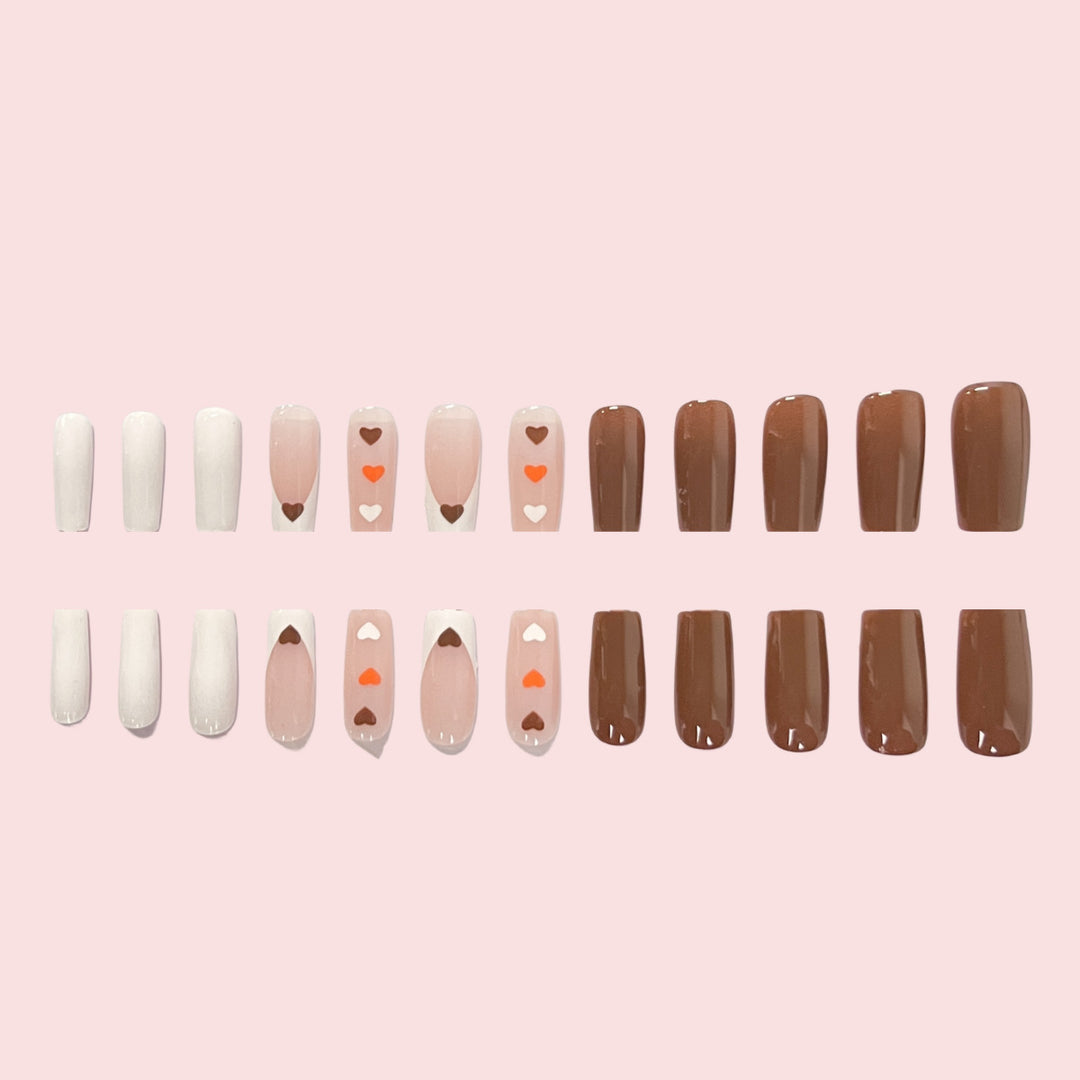 Heart Pattern Press-On Nail Art Kalsten