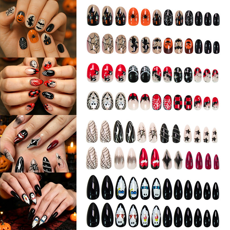 Halloween Acrylic Nail Set with Creative and Playful Motif Designs Kalsten