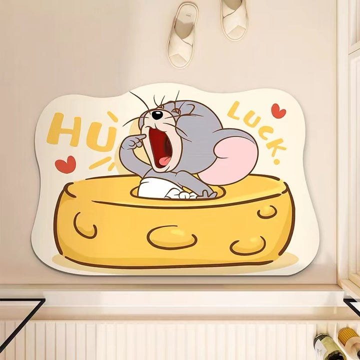 Cartoon Bear-Themed Plush Bath Mat