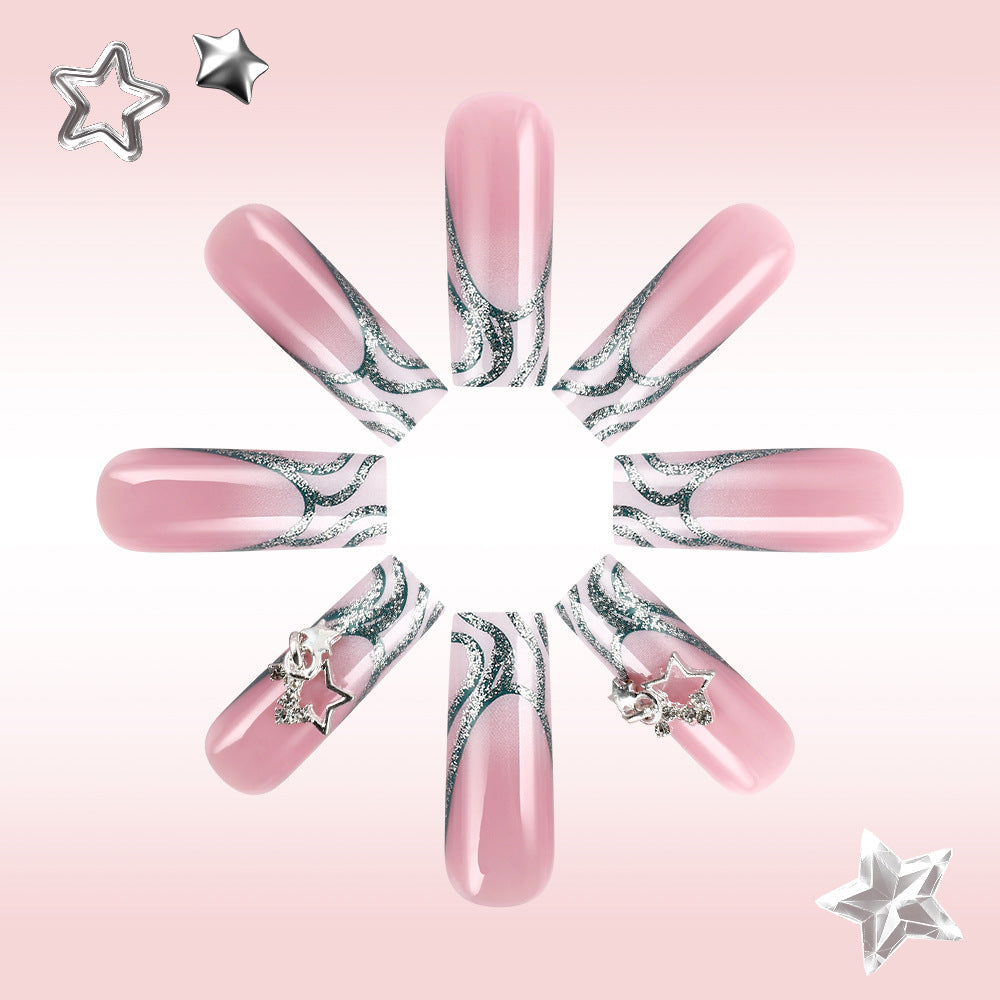 Glittery Star-Embellished Press-On Nails Kalsten