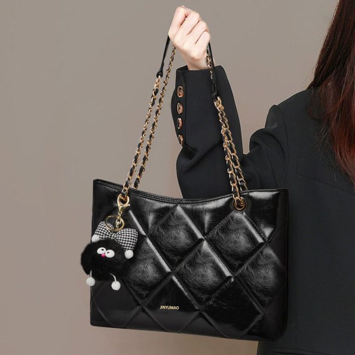 Quilted Patent Leather Tote Bag Kalsten