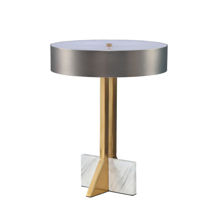 Modern Round Side Table with Marble Base