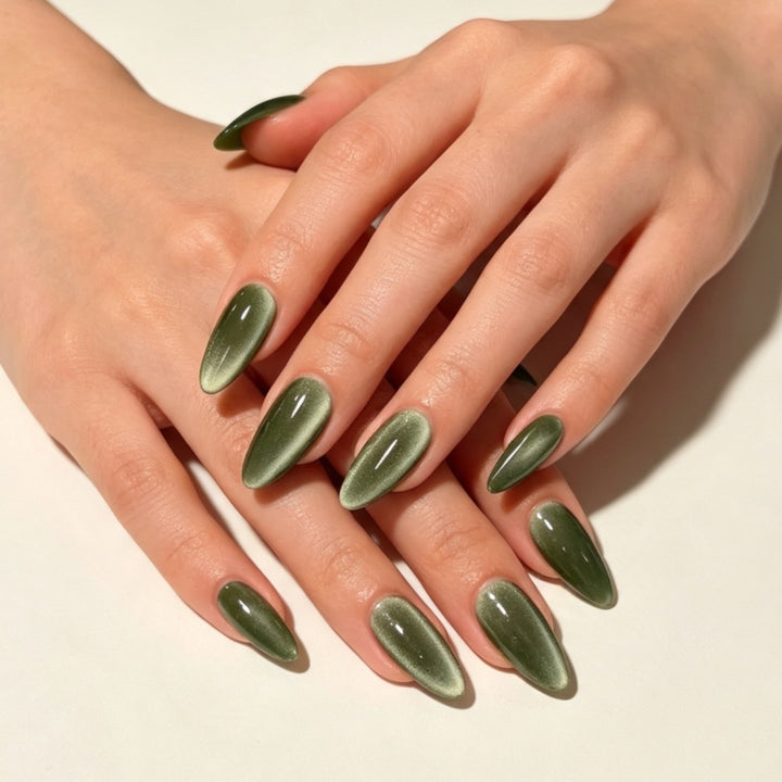Stylish Glossy Almond-Shaped Press-On Nails Kalsten
