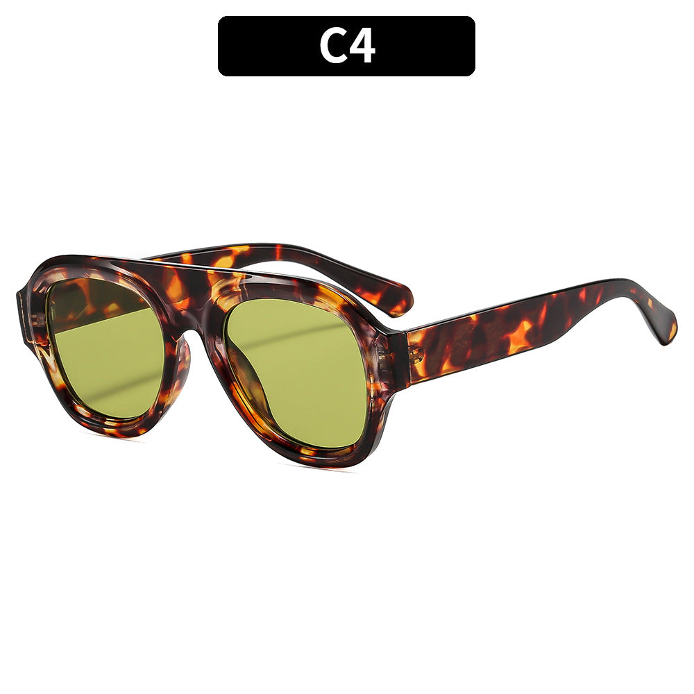 Retro-Inspired Chunky Frame Sunglasses