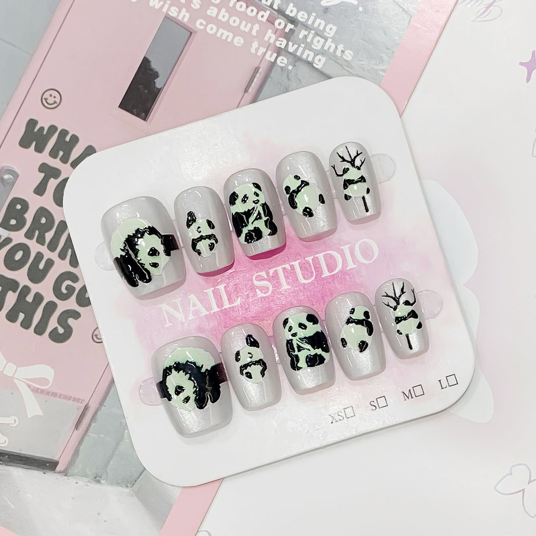 Artificial Nail Tips with Panda Design Kalsten