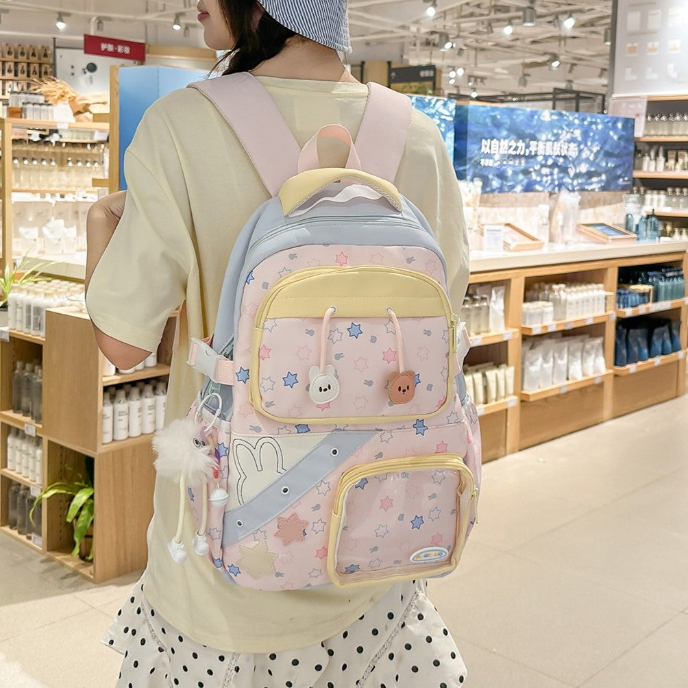 Playful Embroidered Star-Themed Backpack Kalsten